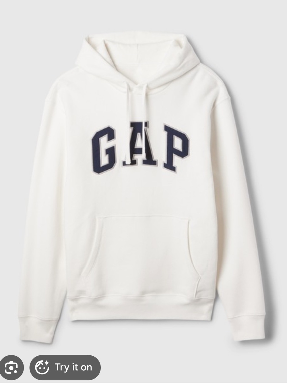 GAP White Hoodie with Navy logo
